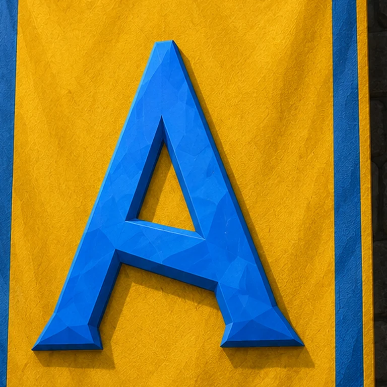 ArtisanRS blue A on a gold castle banner